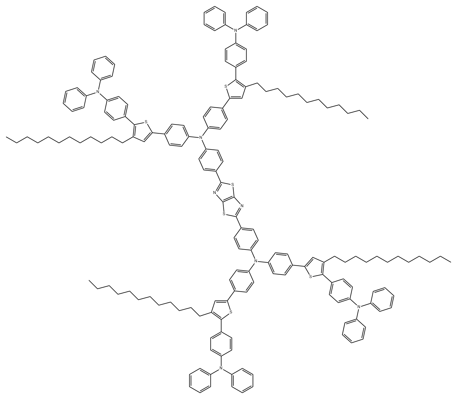 Benzenamine, 4,4'-thiazolo[5,4-d]thiazole-2,5-diylbis[N,N-bis[4-[5-[4-(diphenylamino)phenyl]-4-dodecyl-2-thienyl]phenyl]-|