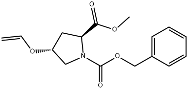 1,2-Pyrrolidinedicarboxylic acid, 4-(ethenyloxy)-, 2-methyl 1-(phenylmethyl) ester, (2S,4R)- Struktur