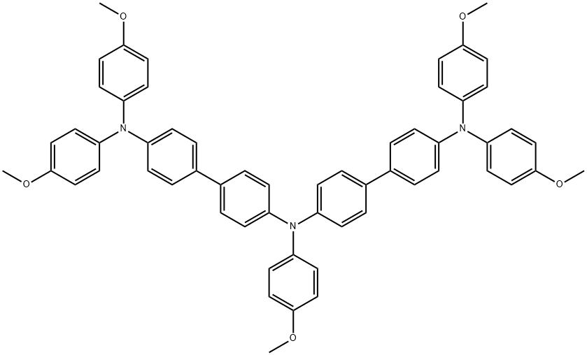 N4-(4'-(双(4-甲氧基苯基)氨基)-[1,1'-联苯]-4-基)-N4,N4',N4'-三(4-甲基苯基)-[11,1'-联苯]-4,4'-二胺 结构式