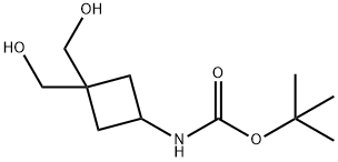 1,1-二甲基乙基N-[3,3-双(羟甲基)环丁基]氨基甲酸酯 结构式