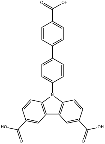 9H-Carbazole-3,6-dicarboxylic acid, 9-(4'-carboxy[1,1'-biphenyl]-4-yl)- Structure