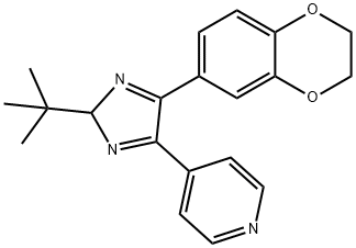 Pyridine, 4-[5-(2,3-dihydro-1,4-benzodioxin-6-yl)-2-(1,1-dimethylethyl)-2H-imidazol-4-yl]- 化学構造式