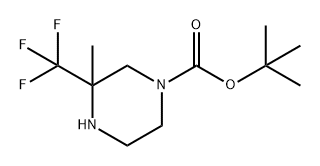 1-Piperazinecarboxylic acid, 3-methyl-3-(trifluoromethyl)-, 1,1-dimethylethyl ester,1639964-00-3,结构式