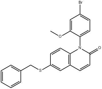 6-(Benzylthio)-1-(4-bromo-2-methoxyphenyl)quinolin-2(1H)-one Struktur