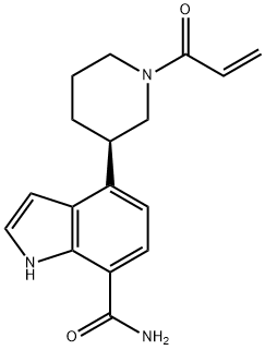 1H-Indole-7-carboxamide, 4-[(3R)-1-(1-oxo-2-propen-1-yl)-3-piperidinyl]-|(R)-ABBV-105