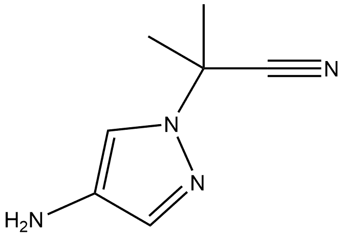 2-(4-aminopyrazol-1-yl)-2-methyl-propanenitrile, 1643966-66-8, 结构式