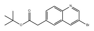 6-Quinolineacetic acid, 3-bromo-, 1,1-dimethylethyl ester,1644075-72-8,结构式