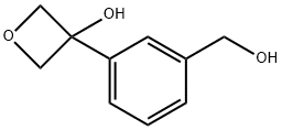 3-(3-(Hydroxymethyl)phenyl)oxetan-3-ol 化学構造式