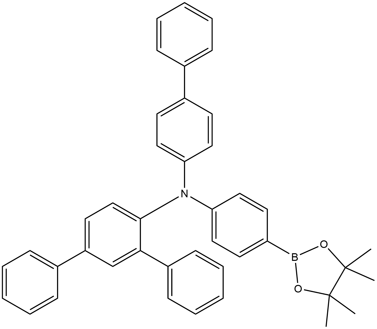 N-[1,1′-Biphenyl]-4-yl-N-[4-(4,4,5,5-tetramethyl-1,3,2-dioxaborolan-2-yl)phenyl][1,1′:3′,1′′-terphenyl]-4′-amine Structure