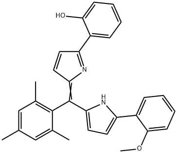 Phenol, 2-[2-[[5-(2-methoxyphenyl)-1H-pyrrol-2-yl](2,4,6-trimethylphenyl)methylene]-2H-pyrrol-5-yl]-,1644565-76-3,结构式