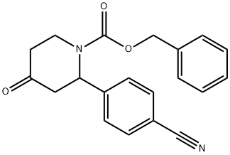 1-Piperidinecarboxylic acid, 2-(4-cyanophenyl)-4-oxo-, phenylmethyl ester Structure