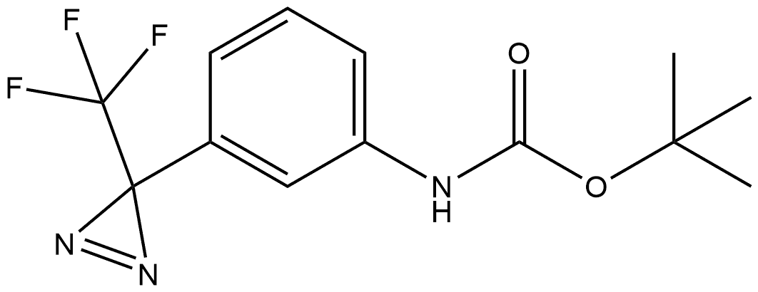 N-[3-[3-(三氟甲基)重氮嘧啶-3-基]苯基]氨基甲酸叔丁酯 结构式