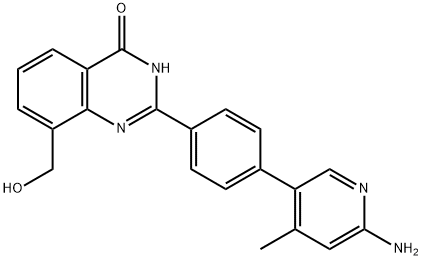 2-(4-(6-Amino-4-methylpyridin-3-yl)phenyl)-8-(hydroxymethyl)quinazolin-4(3H)-one Structure