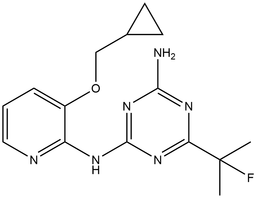 N2-(3-(cyclopropylmethoxy)pyridin-2-yl)-6-(2-fluoropropan-2-yl)-1,3,5-triazine-2,4-diamine,1645300-74-8,结构式
