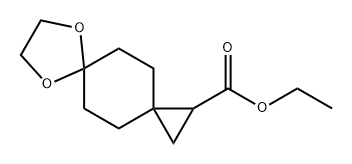 7,10-Dioxadispiro[2.2.4.2]dodecane-1-carboxylic acid, ethyl ester 化学構造式
