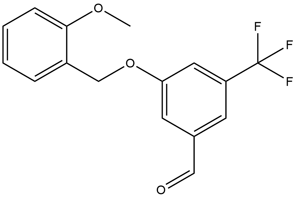 3-[(2-Methoxyphenyl)methoxy]-5-(trifluoromethyl)benzaldehyde 化学構造式