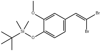 4-(2,2-Dibromoethenyl)-1-[[(1,1-dimethylethyl)dimethylsilyl]oxy]-2-methoxybenzene 化学構造式