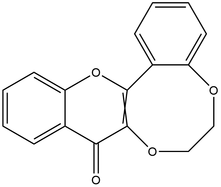 8,11,20-Trioxatetracyclo[10.8.0.0^{2,7}.0^{14,19}]icosa-1(12),2(7),3,5,14,16,18-heptaen-13-one Struktur