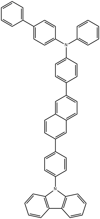 [1,1'-Biphenyl]-4-amine, N-[4-[6-[4-(9H-carbazol-9-yl)phenyl]-2-naphthalenyl]phenyl]-N-phenyl- 化学構造式