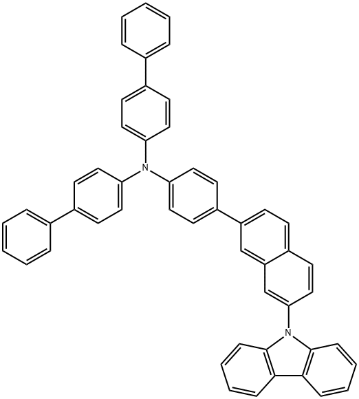 [1,1'-Biphenyl]-4-amine, N-[1,1'-biphenyl]-4-yl-N-[4-[7-(9H-carbazol-9-yl)-2-naphthalenyl]phenyl]- Structure