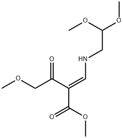 Butanoic acid, 2-[[(2,2-dimethoxyethyl)amino]methylene]-4-methoxy-3-oxo-, methyl ester, (2E)- Struktur