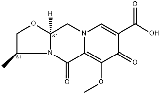 Oxazolo[3,2-a]pyrido[1,2-d]pyrazine-8-carboxylic acid, 2,3,5,7,11,11a-hexahydro-6-methoxy-3-methyl-5,7-dioxo-, (3S,11aS)- Struktur