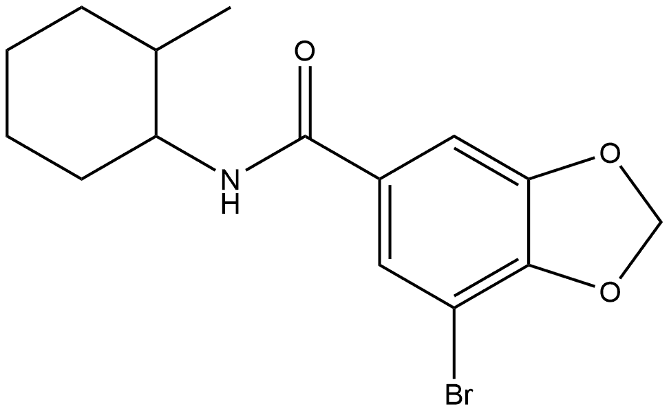 7-Bromo-N-(2-methylcyclohexyl)-1,3-benzodioxole-5-carboxamide 结构式