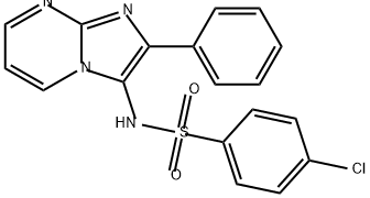 4-Chloro-N-(2-phenylimidazo[1,2-a]pyrimidin-3-yl)benzenesulfonamide Struktur