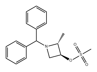 3-Azetidinol, 1-(diphenylmethyl)-2-methyl-, methanesulfonate (ester), (2R-trans)- (9CI) Structure