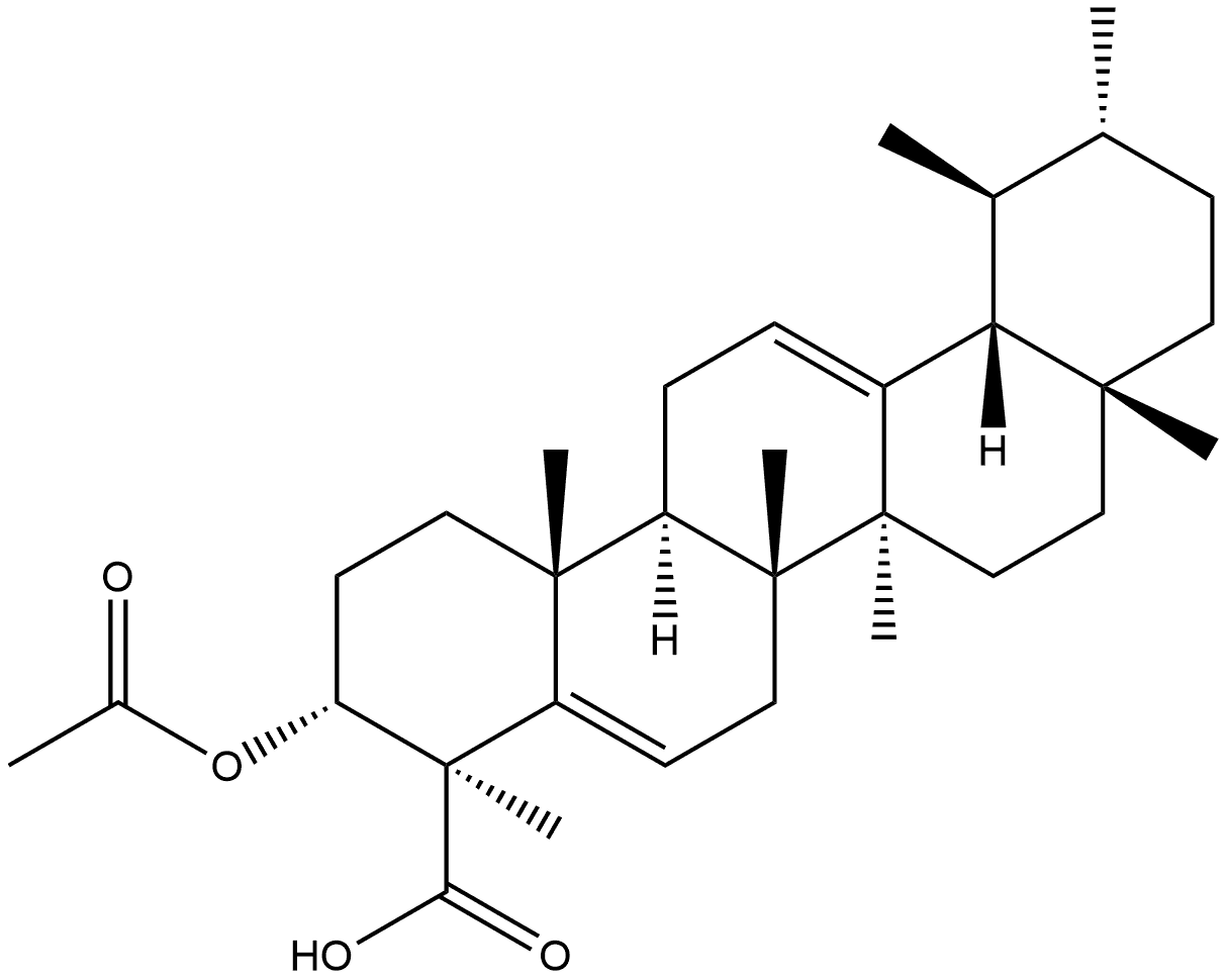 Ursa-5,12-dien-23-oic acid, 3-(acetyloxy)-, (3α,4β)- Structure