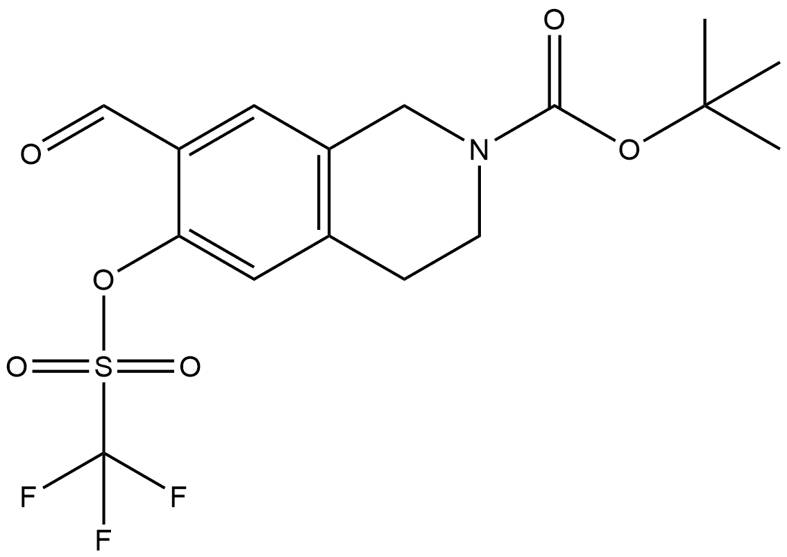 1,1-Dimethylethyl 7-formyl-3,4-dihydro-6-[[(trifluoromethyl)sulfonyl]oxy]-2(1H)-isoquinolinecarboxylate Structure