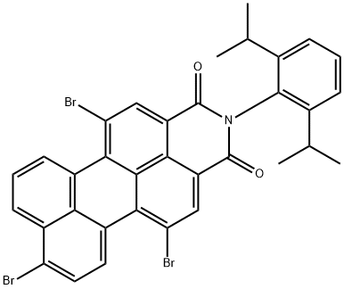1H-Perylo[3,4-cd]pyridine-1,3(2H)-dione, 2-[2,6-bis(1-methylethyl)phenyl]-5,8,12-tribromo-,165550-65-2,结构式
