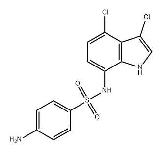 Benzenesulfonamide, 4-amino-N-(3,4-dichloro-1H-indol-7-yl)-,165668-30-4,结构式
