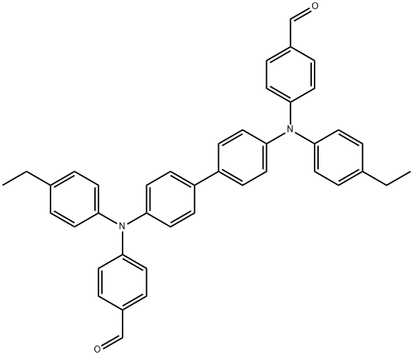 Benzaldehyde, 4,4'-[[1,1'-biphenyl]-4,4'-diylbis[(4-ethylphenyl)imino]]bis- (9CI) Structure