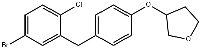 3-(4-(5-溴-2-氯苄基)苯氧基)四氢呋喃, 1656996-30-3, 结构式