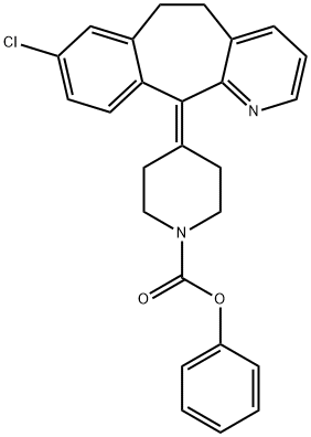 1-Piperidinecarboxylic acid, 4-(8-chloro-5,6-dihydro-11H-benzo[5,6]cyclohepta[1,2-b]pyridin-11-ylidene)-, phenyl ester Struktur