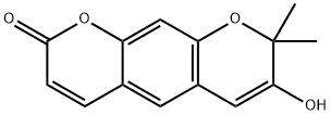 2H,8H-Benzo[1,2-b:5,4-b']dipyran-2-one, 7-hydroxy-8,8-dimethyl- (9CI) Structure