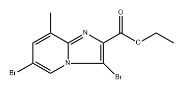 ethyl 3,6-dibromo-8-methylimidazo[1,2-a]pyridine-2-carboxylate 化学構造式