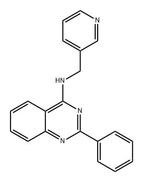 2-苯基-N-(吡啶-3-基甲基)喹唑啉-4-胺, 166039-38-9, 结构式