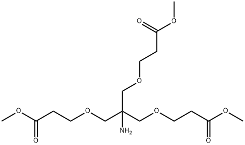 Propanoic acid, 3,3'-[[2-amino-2-[(3-methoxy-3-oxopropoxy)methyl]-1,3-propanediyl]bis(oxy)]bis-, 1,1'-dimethyl ester Struktur