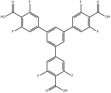 [1,1':3',1''-Terphenyl]-4,4''-dicarboxylic acid, 5'-(4-carboxy-3,5-difluorophenyl)-3,3'',5,5''-tetrafluoro- Structure