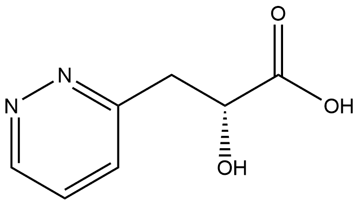 (R)-2-Hydroxy-3-(pyridazin-3-yl)propanoic acid Struktur