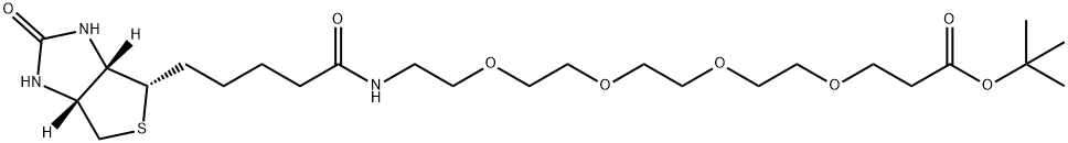 4,7,10,13-Tetraoxa-16-azaheneicosanoic acid, 21-[(3aS,4S,6aR)-hexahydro-2-oxo-1H-thieno[3,4-d]imidazol-4-yl]-17-oxo-, 1,1-dimethylethyl ester Structure
