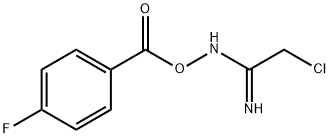 Benzoic acid, 4-fluoro-, (2-chloro-1-iminoethyl)azanyl ester Struktur