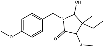 166324-34-1 2-Pyrrolidinone, 4-ethyl-5-hydroxy-1-[(4-methoxyphenyl)methyl]-4-methyl-3-(methylthio)-