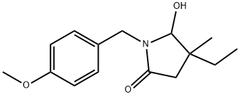 2-Pyrrolidinone, 4-ethyl-5-hydroxy-1-[(4-methoxyphenyl)methyl]-4-methyl- Struktur