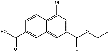 7-(乙氧羰基)-5-羟基-2-萘甲酸 结构式
