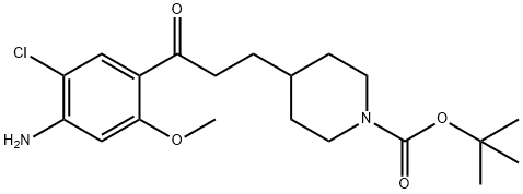 1-Piperidinecarboxylic acid, 4-[3-(4-amino-5-chloro-2-methoxyphenyl)-3-oxopropyl]-, 1,1-dimethylethyl ester Structure
