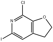 Furo[2,3-c]pyridine, 7-chloro-2,3-dihydro-5-iodo- Structure