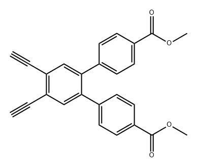 [1,1':2',1''-Terphenyl]-4,4''-dicarboxylic acid, 4',5'-diethynyl-, 4,4''-dimethyl ester 化学構造式